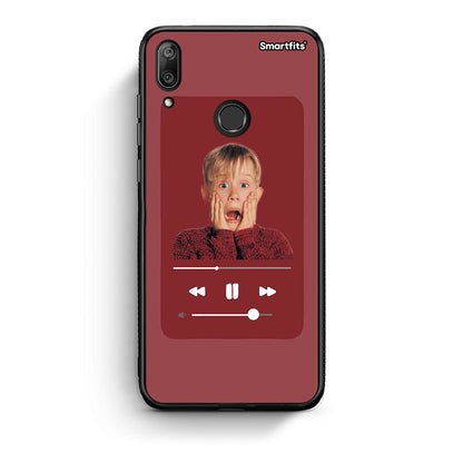 Huawei Y7 2019 Xmas Alone Music θήκη από τη Smartfits με σχέδιο στο πίσω μέρος και μαύρο περίβλημα | Smartphone case with colorful back and black bezels by Smartfits