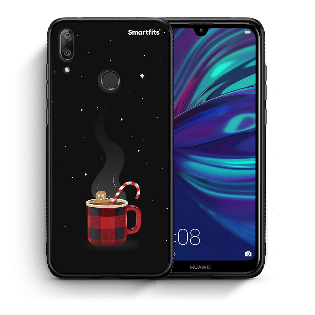 Θήκη Huawei Y7 2019 Xmas Bathing από τη Smartfits με σχέδιο στο πίσω μέρος και μαύρο περίβλημα | Huawei Y7 2019 Xmas Bathing case with colorful back and black bezels