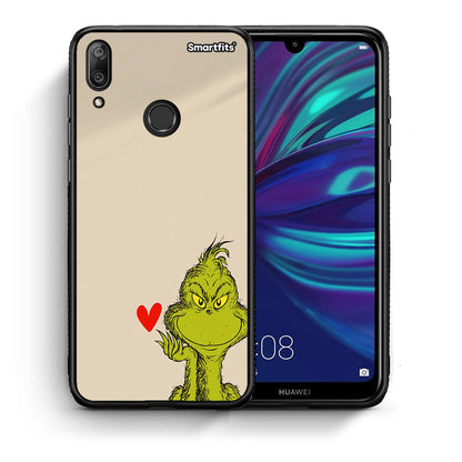 Θήκη Huawei Y7 2019 Xmas Grinch από τη Smartfits με σχέδιο στο πίσω μέρος και μαύρο περίβλημα | Huawei Y7 2019 Xmas Grinch case with colorful back and black bezels