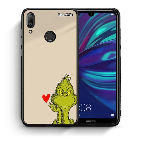 Θήκη Huawei Y7 2019 Xmas Grinch από τη Smartfits με σχέδιο στο πίσω μέρος και μαύρο περίβλημα | Huawei Y7 2019 Xmas Grinch case with colorful back and black bezels