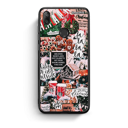 Huawei Y7 2019 Xmas Habbits θήκη από τη Smartfits με σχέδιο στο πίσω μέρος και μαύρο περίβλημα | Smartphone case with colorful back and black bezels by Smartfits