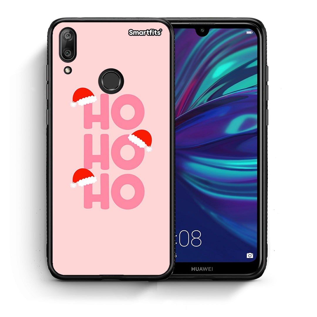 Θήκη Huawei Y7 2019 Xmas Ho Ho Ho από τη Smartfits με σχέδιο στο πίσω μέρος και μαύρο περίβλημα | Huawei Y7 2019 Xmas Ho Ho Ho case with colorful back and black bezels