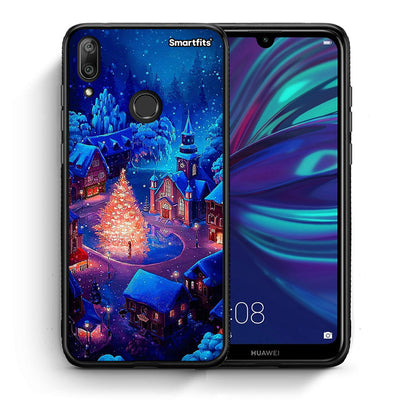 Θήκη Huawei Y7 2019 Xmas Village από τη Smartfits με σχέδιο στο πίσω μέρος και μαύρο περίβλημα | Huawei Y7 2019 Xmas Village case with colorful back and black bezels