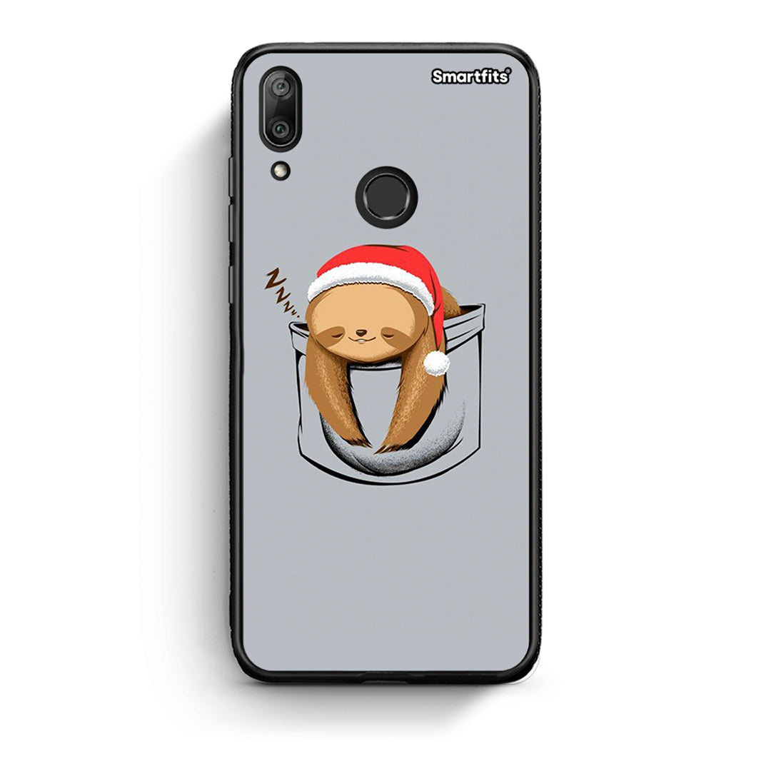 Huawei Y7 2019 Xmas Zzzz θήκη από τη Smartfits με σχέδιο στο πίσω μέρος και μαύρο περίβλημα | Smartphone case with colorful back and black bezels by Smartfits