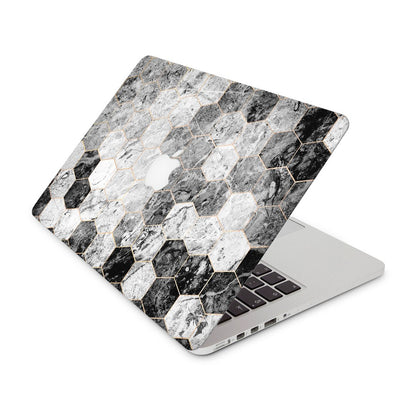 Marble Hexagon Black - Macbook Skin