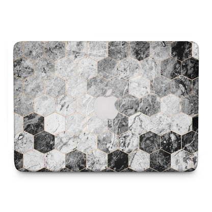 Marble Hexagon Black - Macbook Skin