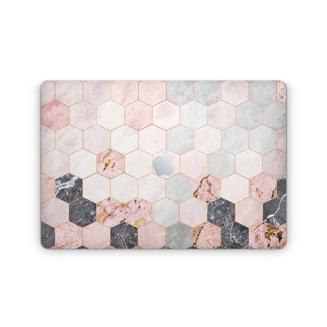 Marble Hexagon Pink - Macbook Skin