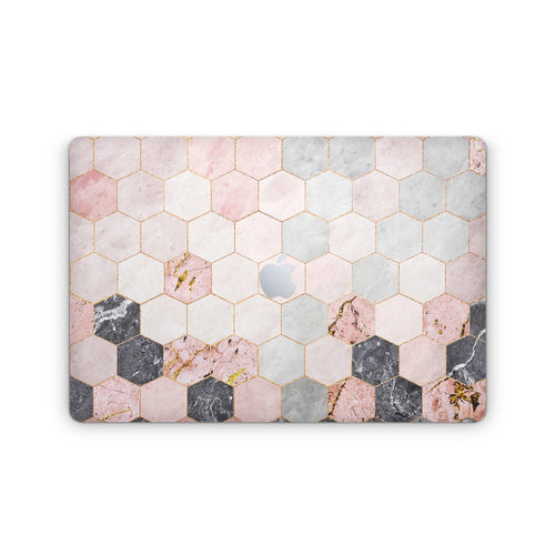 Marble Hexagon Pink - Macbook Skin
