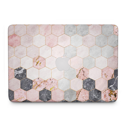 Marble Hexagon Pink - Macbook Skin