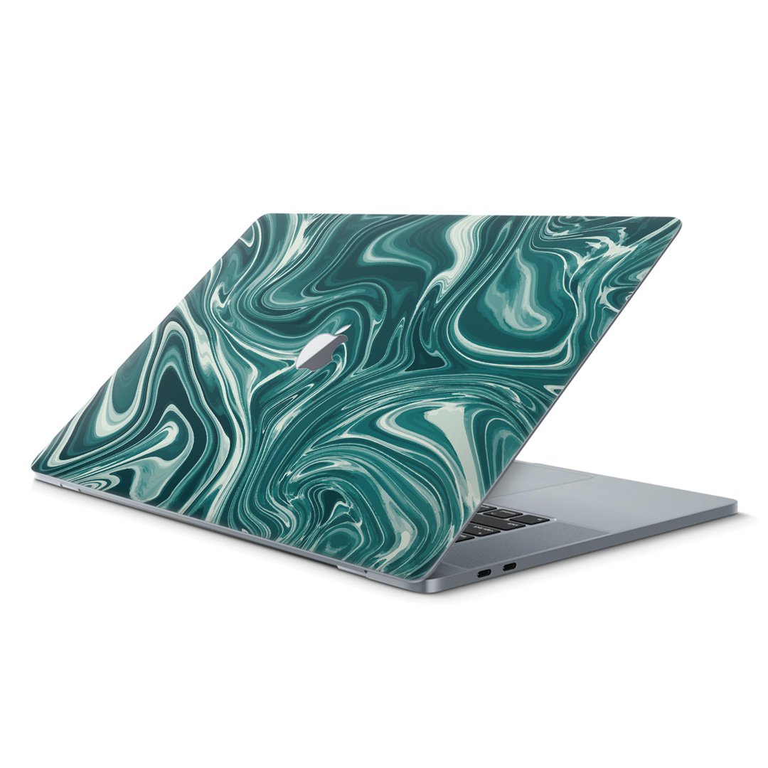 Watercolor Green Marble - Macbook Skin