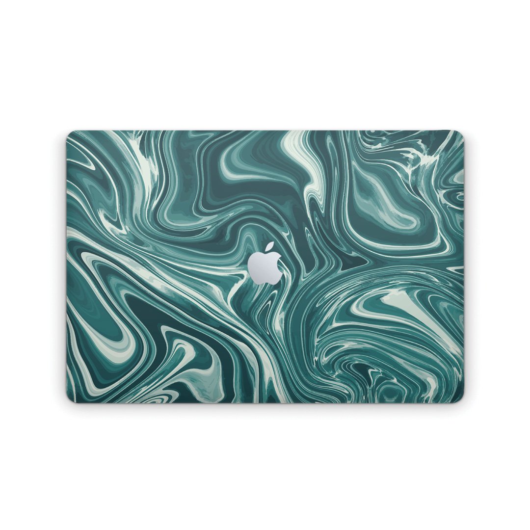 Watercolor Green Marble - Macbook Skin