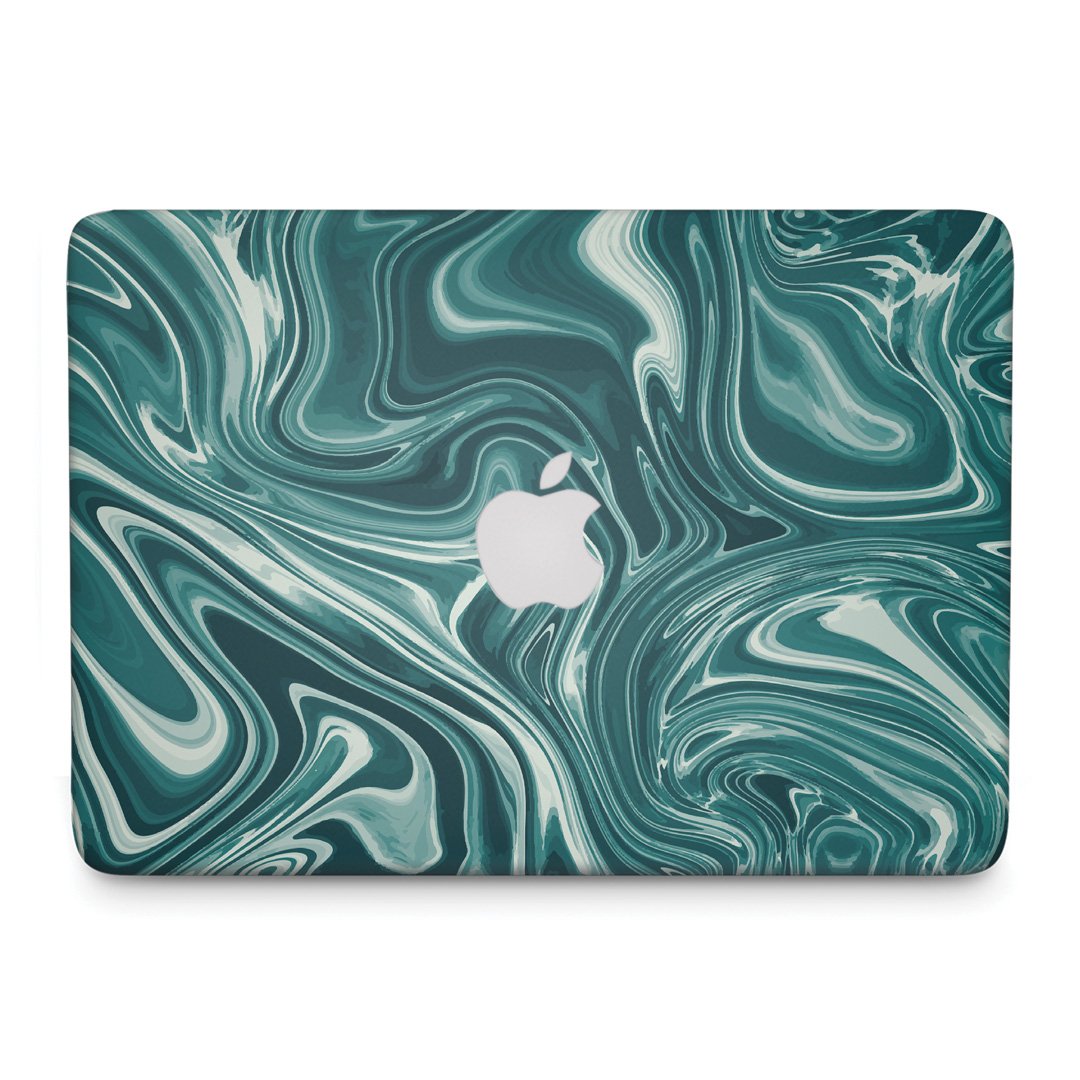 Watercolor Green Marble - Macbook Skin