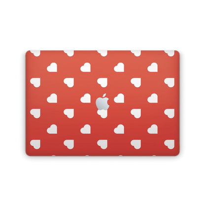 Red Hearts Random - Macbook Skin