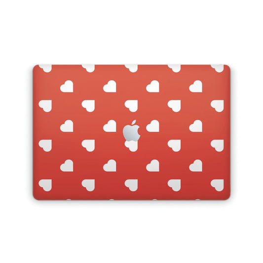 Red Hearts Random - Macbook Skin