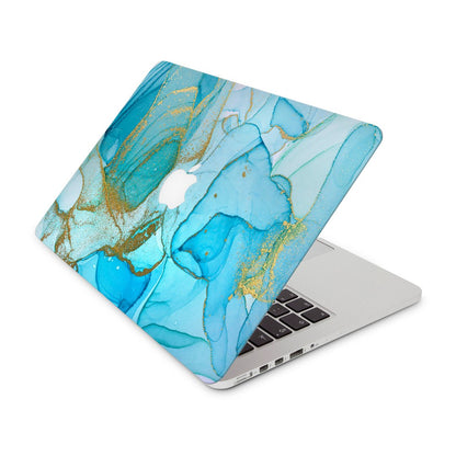 Watercolor Turquoise Gold - Macbook Skin