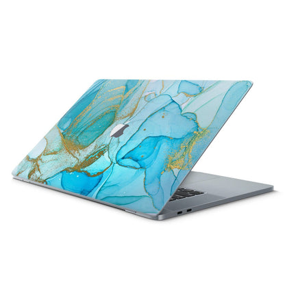 Watercolor Turquoise Gold - Macbook Skin
