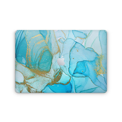 Watercolor Turquoise Gold - Macbook Skin
