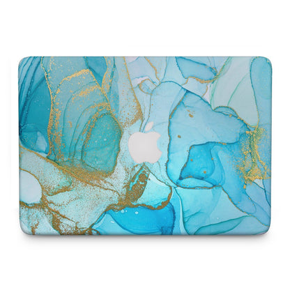 Watercolor Turquoise Gold - Macbook Skin