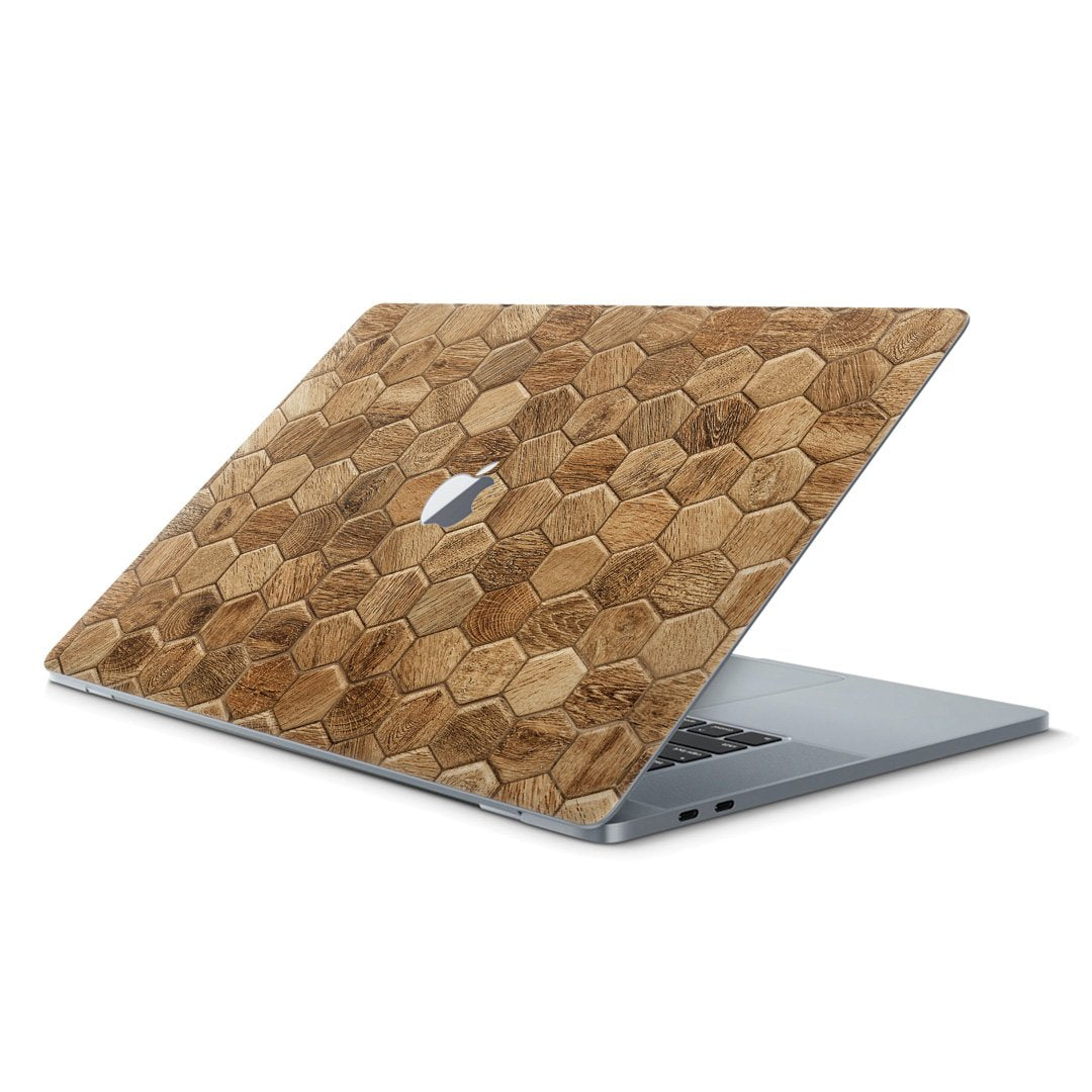 Hexagon Wood - Macbook Skin