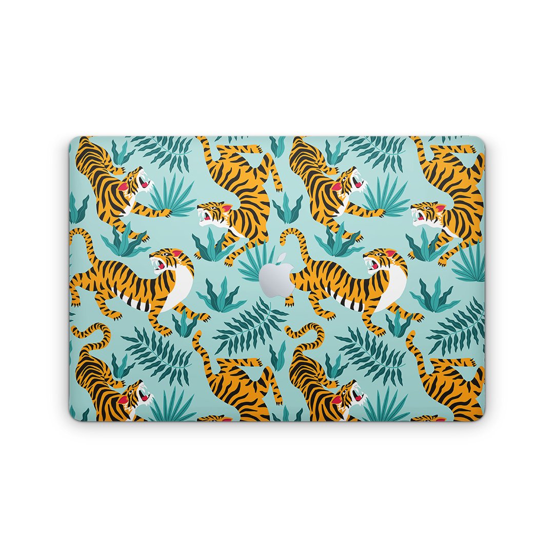 Designer Blue Tigers - Macbook Skin