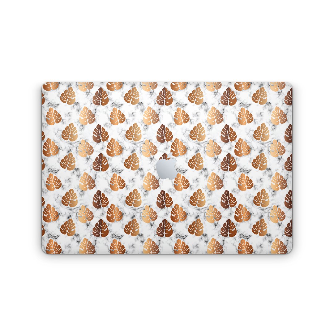 Gold Flower Marble - Macbook Skin