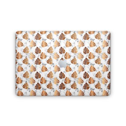 Gold Flower Marble - Macbook Skin