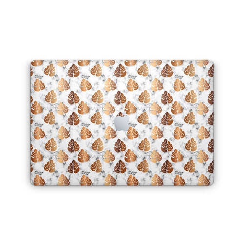 Gold Flower Marble - Macbook Skin