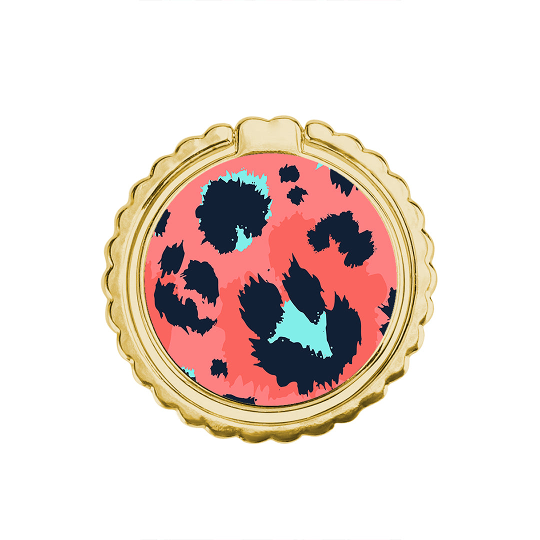 Animal Pink Leopard - Μεταλλικό Δαχτυλίδι Κινητού