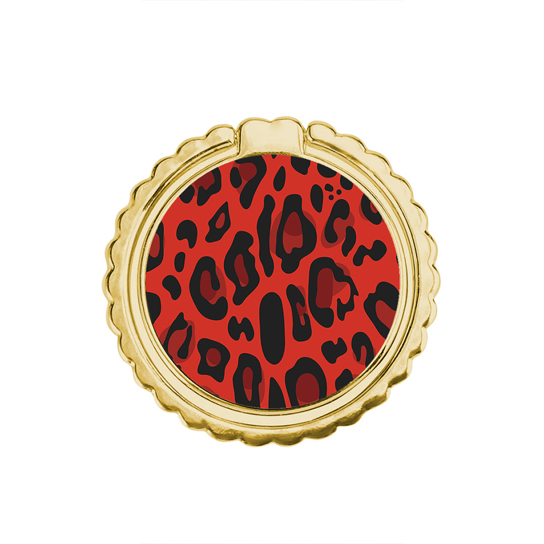 Animal Red Leopard - Μεταλλικό Δαχτυλίδι Κινητού