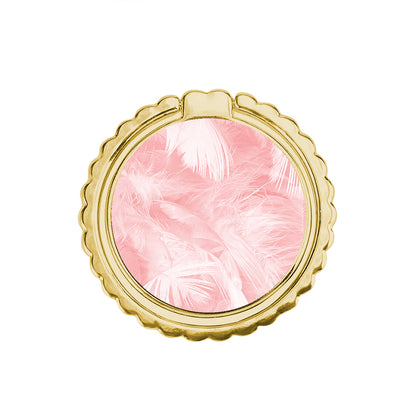 Boho Pink Feather - Μεταλλικό Δαχτυλίδι Κινητού