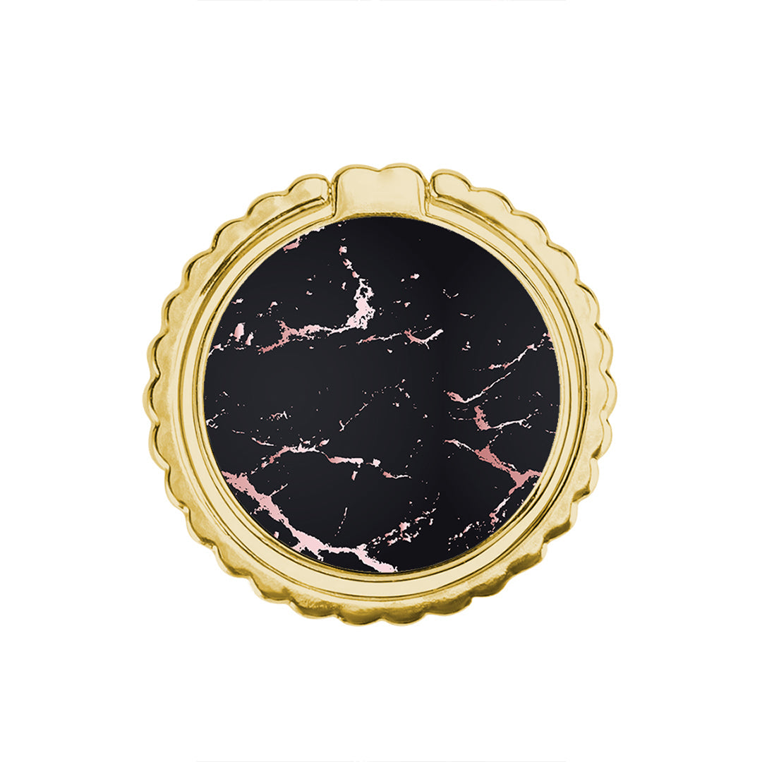 Marble Black Rosegold - Μεταλλικό Δαχτυλίδι Κινητού