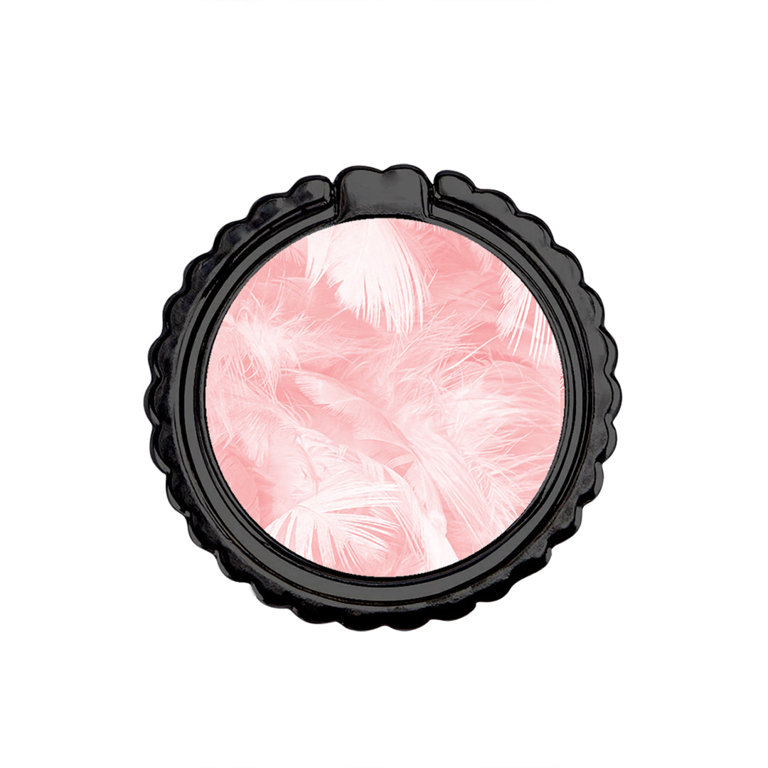 Boho Pink Feather - Μεταλλικό Δαχτυλίδι Κινητού