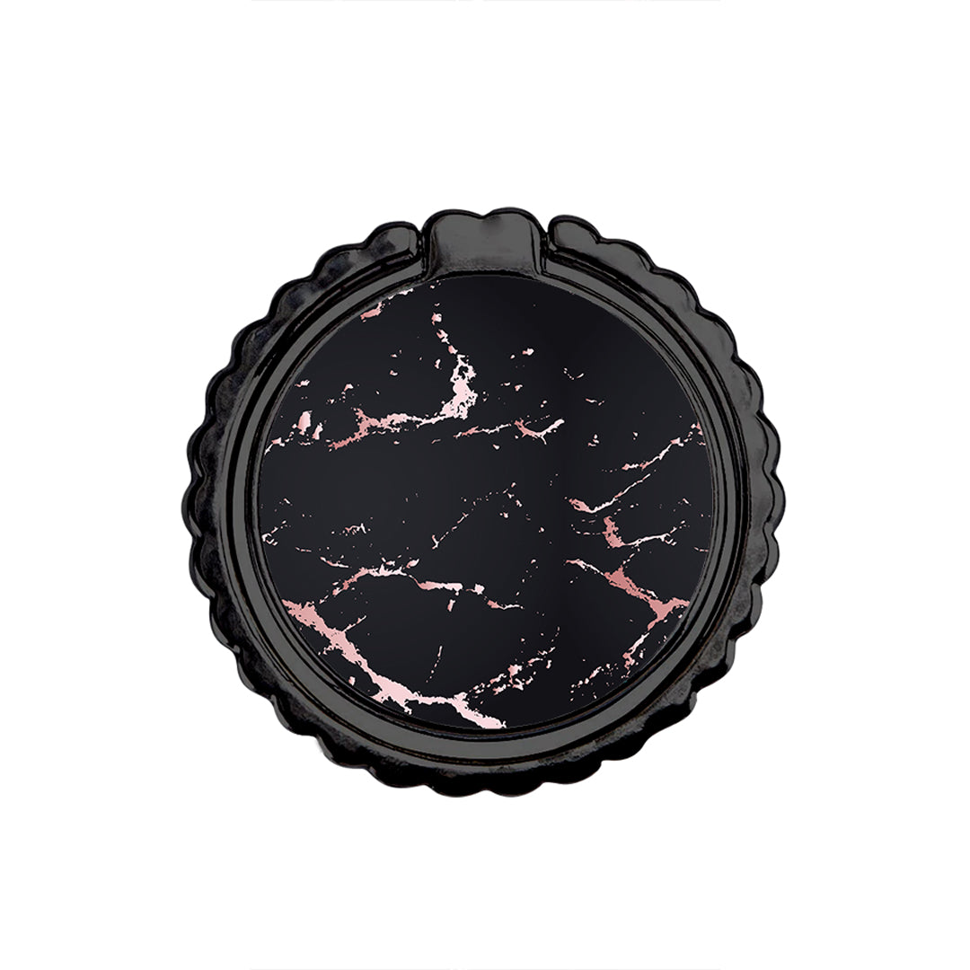 Marble Black Rosegold - Μεταλλικό Δαχτυλίδι Κινητού