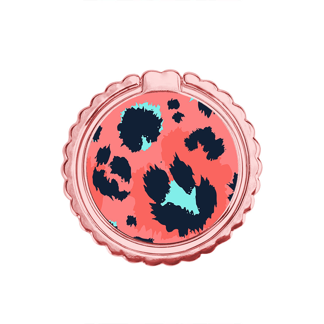 Animal Pink Leopard - Μεταλλικό Δαχτυλίδι Κινητού