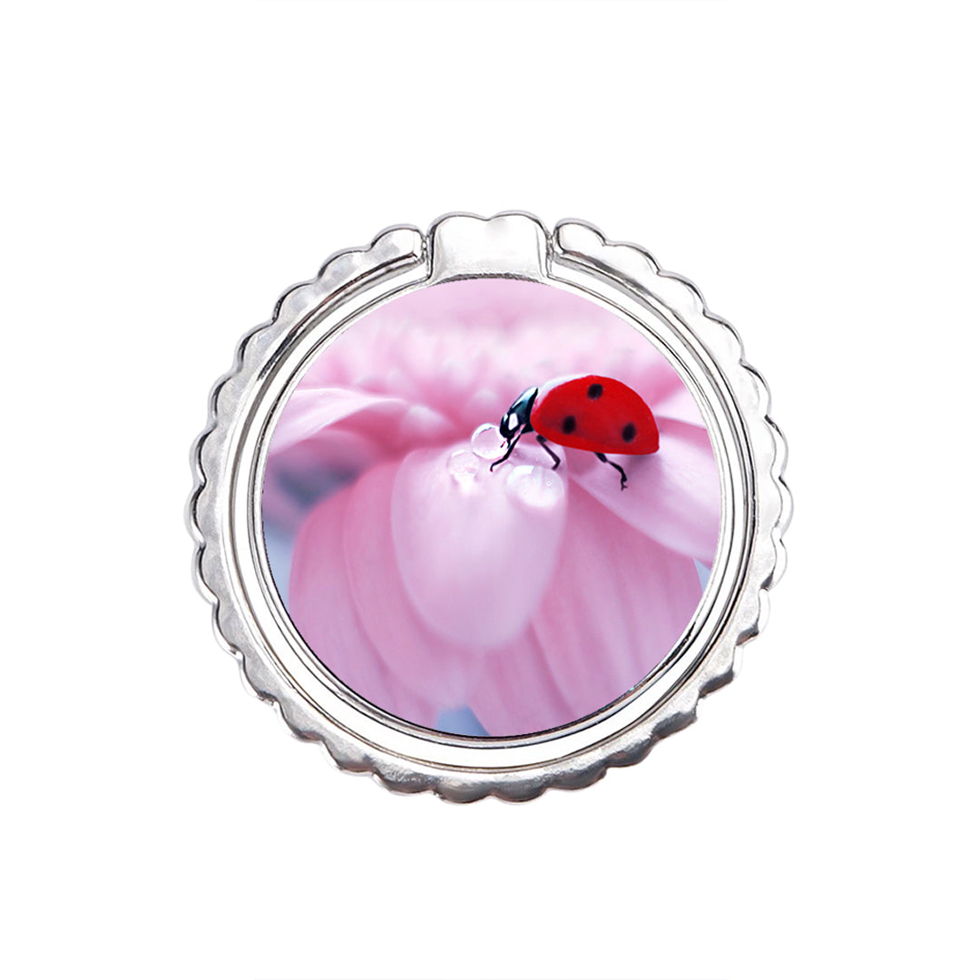 Ladybug Flower - Μεταλλικό Δαχτυλίδι Κινητού