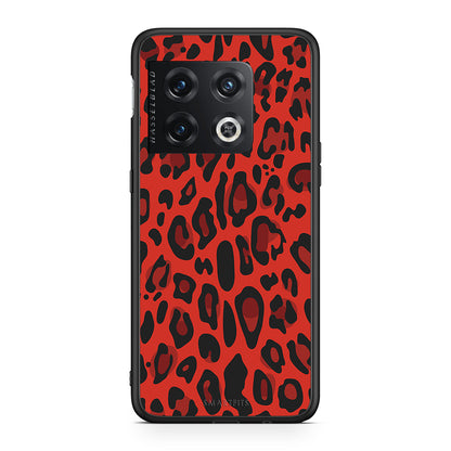 4 - OnePlus 10 Pro Red Leopard Animal case, cover, bumper