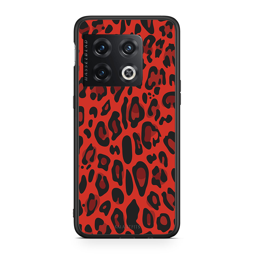 4 - OnePlus 10 Pro Red Leopard Animal case, cover, bumper