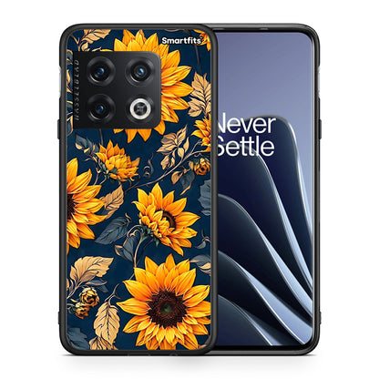 Θήκη OnePlus 10 Pro Autumn Sunflowers από τη Smartfits με σχέδιο στο πίσω μέρος και μαύρο περίβλημα | OnePlus 10 Pro Autumn Sunflowers case with colorful back and black bezels
