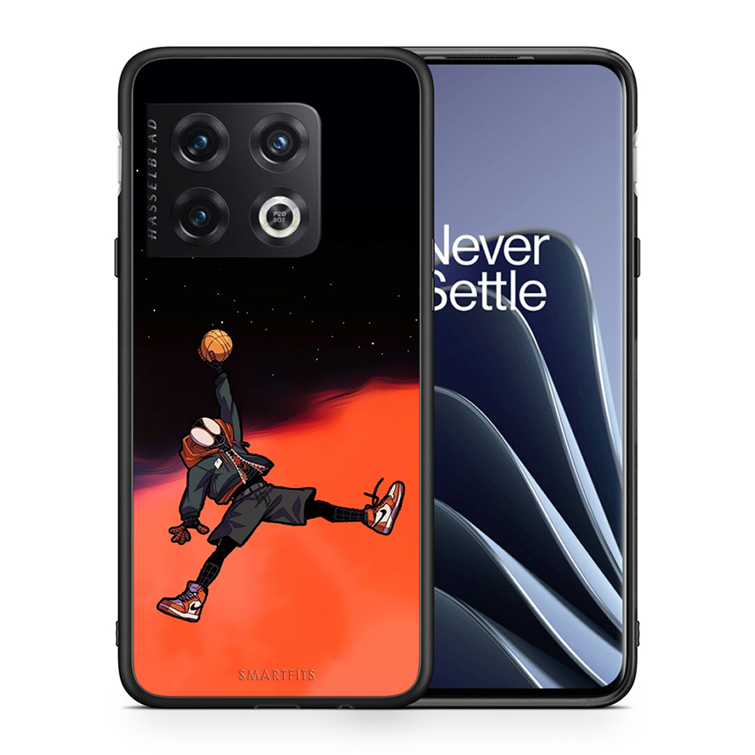 Θήκη OnePlus 10 Pro Basketball Hero από τη Smartfits με σχέδιο στο πίσω μέρος και μαύρο περίβλημα | OnePlus 10 Pro Basketball Hero case with colorful back and black bezels