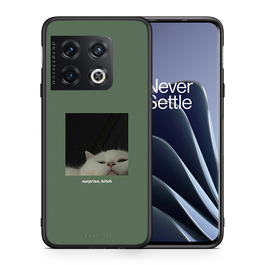 Θήκη OnePlus 10 Pro Bitch Surprise από τη Smartfits με σχέδιο στο πίσω μέρος και μαύρο περίβλημα | OnePlus 10 Pro Bitch Surprise case with colorful back and black bezels