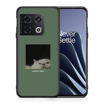 Θήκη OnePlus 10 Pro Bitch Surprise από τη Smartfits με σχέδιο στο πίσω μέρος και μαύρο περίβλημα | OnePlus 10 Pro Bitch Surprise case with colorful back and black bezels