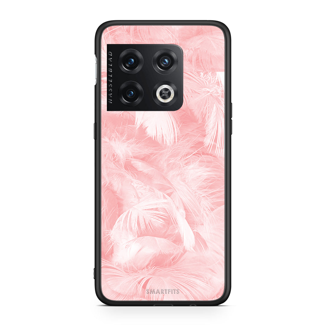 33 - OnePlus 10 Pro Pink Feather Boho case, cover, bumper