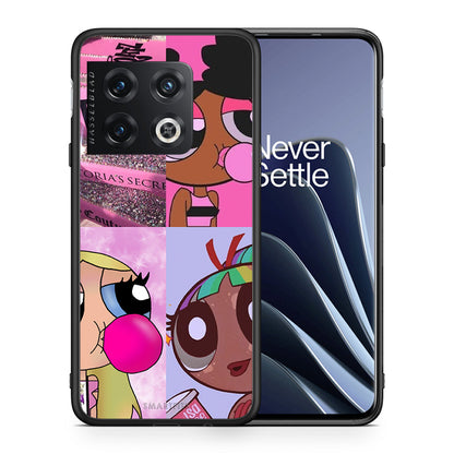 Θήκη Αγίου Βαλεντίνου OnePlus 10 Pro Bubble Girls από τη Smartfits με σχέδιο στο πίσω μέρος και μαύρο περίβλημα | OnePlus 10 Pro Bubble Girls case with colorful back and black bezels