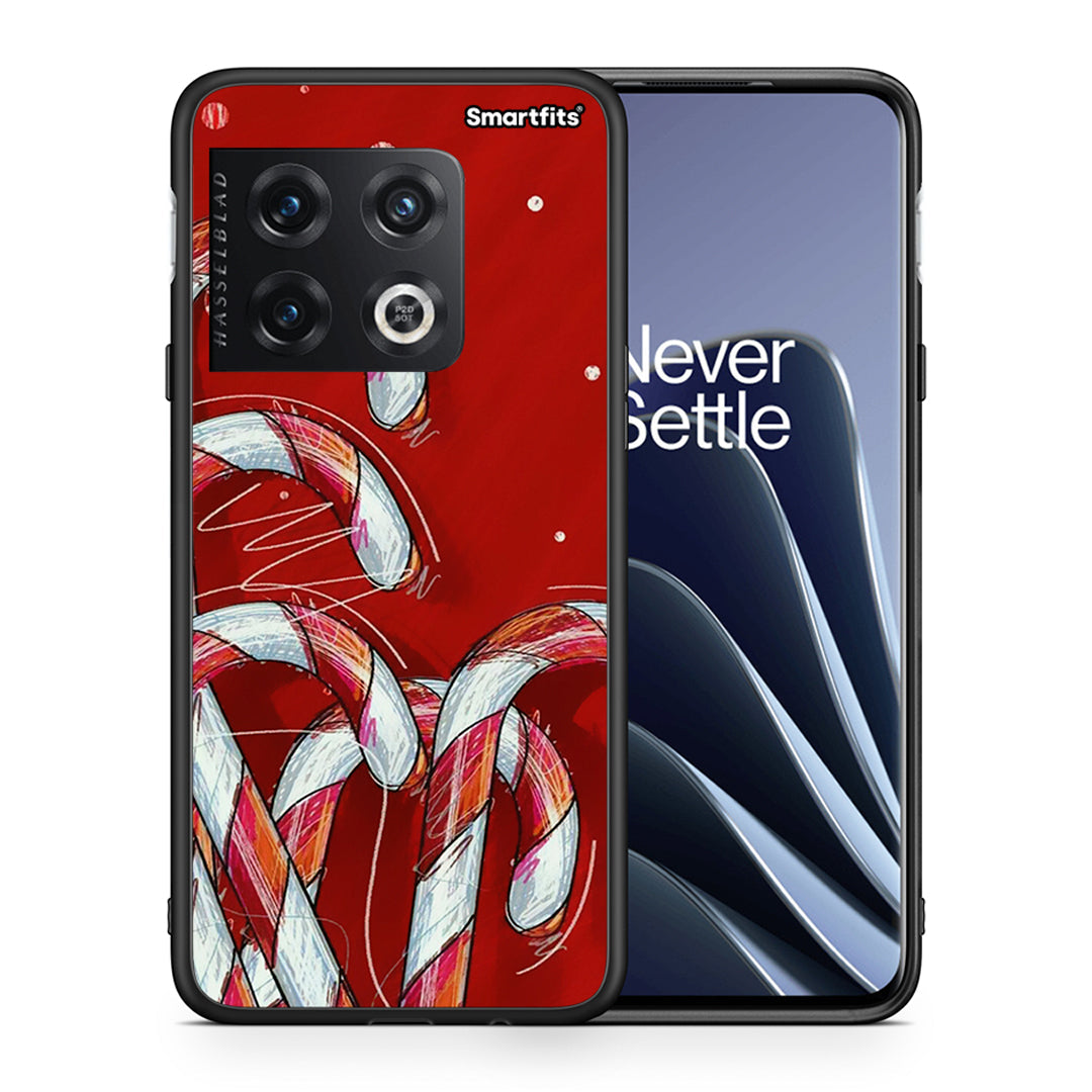 Θήκη OnePlus 10 Pro Candy Cane από τη Smartfits με σχέδιο στο πίσω μέρος και μαύρο περίβλημα | OnePlus 10 Pro Candy Cane case with colorful back and black bezels