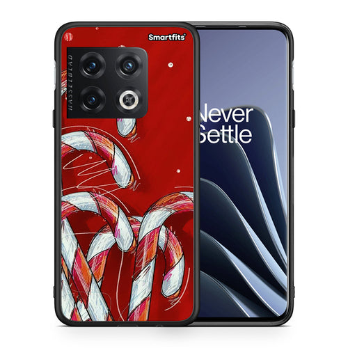 Θήκη OnePlus 10 Pro Candy Cane από τη Smartfits με σχέδιο στο πίσω μέρος και μαύρο περίβλημα | OnePlus 10 Pro Candy Cane case with colorful back and black bezels