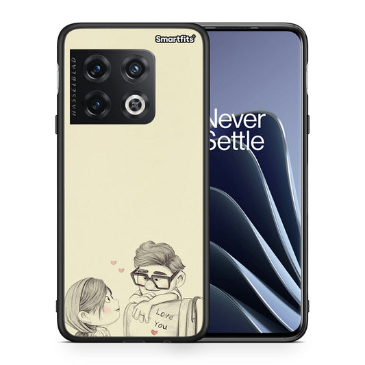 Θήκη OnePlus 10 Pro Carl And Ellie από τη Smartfits με σχέδιο στο πίσω μέρος και μαύρο περίβλημα | OnePlus 10 Pro Carl And Ellie case with colorful back and black bezels