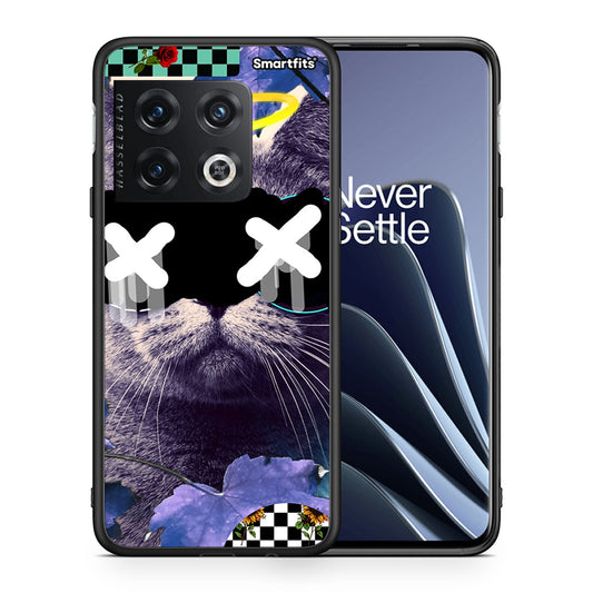 Θήκη OnePlus 10 Pro Cat Collage από τη Smartfits με σχέδιο στο πίσω μέρος και μαύρο περίβλημα | OnePlus 10 Pro Cat Collage case with colorful back and black bezels