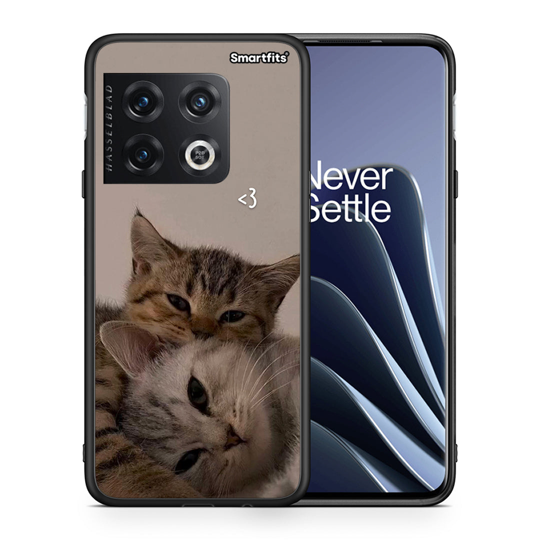 Θήκη OnePlus 10 Pro Cats In Love από τη Smartfits με σχέδιο στο πίσω μέρος και μαύρο περίβλημα | OnePlus 10 Pro Cats In Love case with colorful back and black bezels