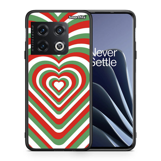 Θήκη OnePlus 10 Pro Christmas Hearts από τη Smartfits με σχέδιο στο πίσω μέρος και μαύρο περίβλημα | OnePlus 10 Pro Christmas Hearts case with colorful back and black bezels