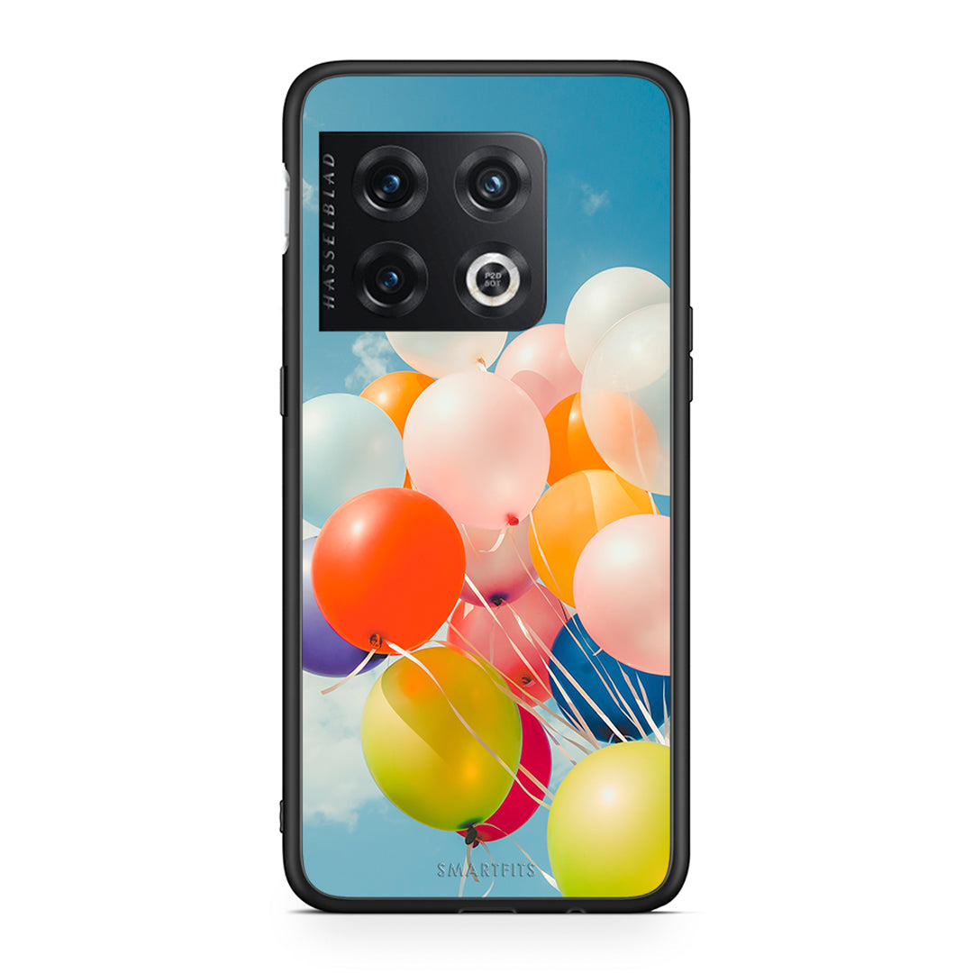 OnePlus 10 Pro Colorful Balloons θήκη από τη Smartfits με σχέδιο στο πίσω μέρος και μαύρο περίβλημα | Smartphone case with colorful back and black bezels by Smartfits